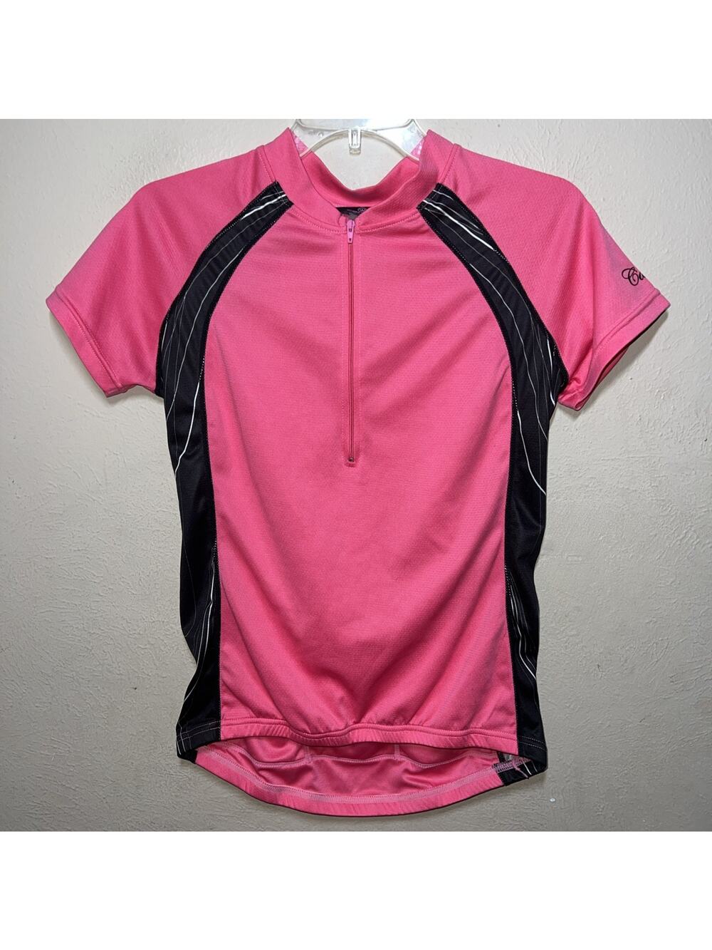 Canari Cycling Jersey Womens Medium Pink 1/4 Zip Lightweight Shirt Top